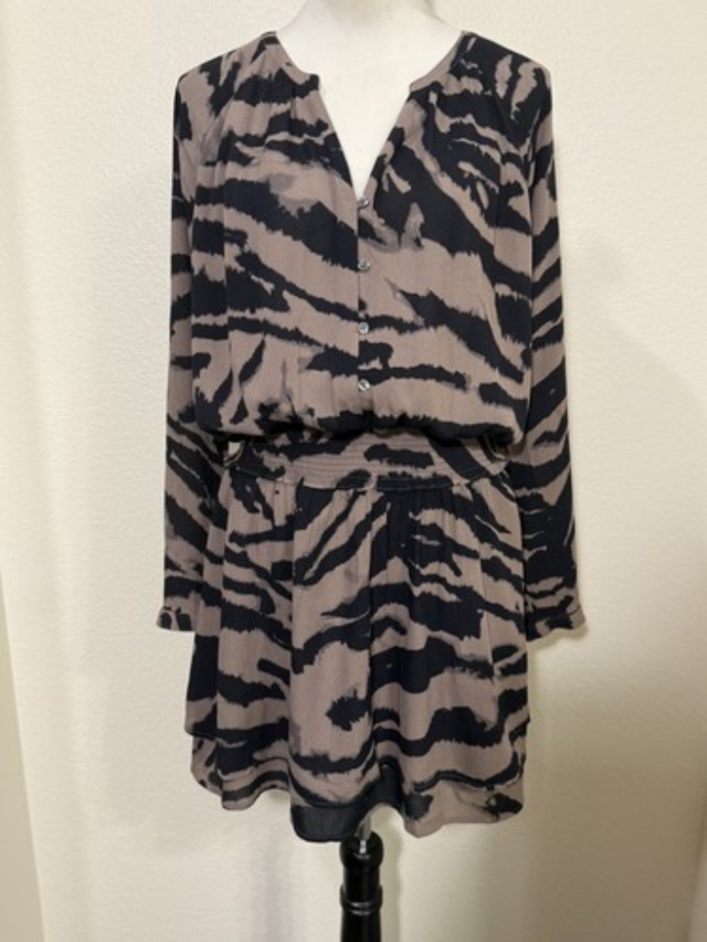 Rails Womens XL Mocha Bengal Tiger Stripe Jasmine Mini Dress